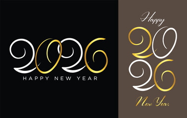 

Modern Happy New Year 2026 Vector Illustration, High Resolution Vector art, Stylish, Elegant, Simple,