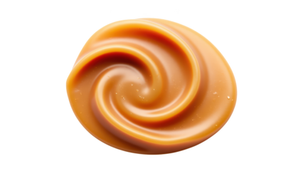 Creamy caramel swirl, smooth texture, rich flavor, dessert topping, sweet treat, confectionery delight