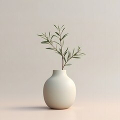 green plant in a vase isolated background