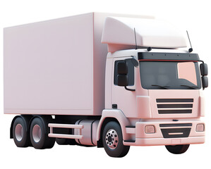 truck with trailer, 3d render, isolated background.