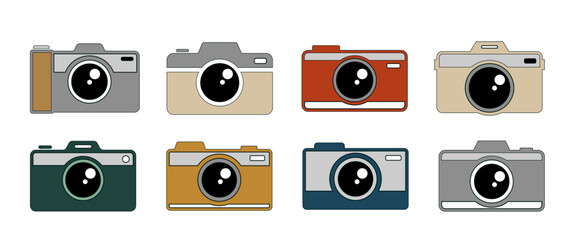 Retro Camera Vector Illustration Collection