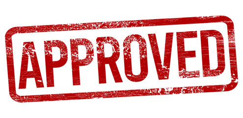 Approved Red stamp on a white background
