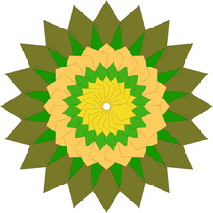 Geometric Mandala with Earth Tones and Spiraling Shapes Creative Design