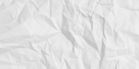 White clean crumpled paper background. Horizontal crumpled empty paper template for posters and banners. Vector illustration