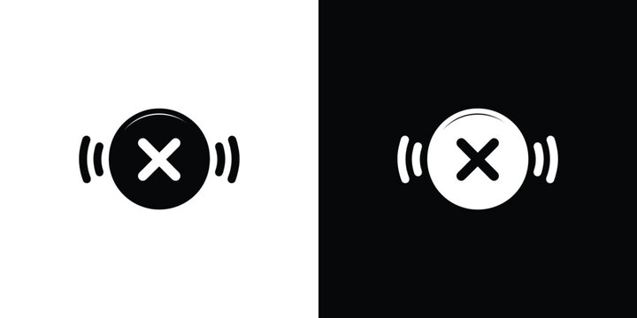 Black and White Icon of No Sound, Volume off Isolated on Transparent Background