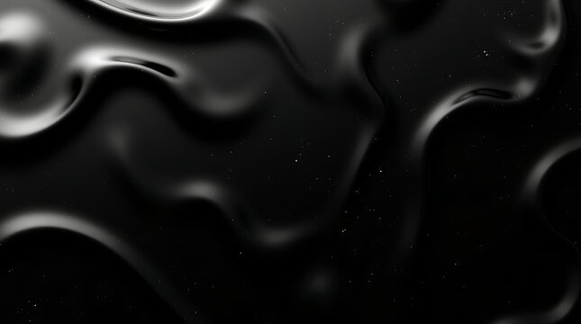 Clean, minimalist top-down flat lay of an impeccably seamless, ultra-high resolution lacquered glass texture in glossy obsidian black, highlighting the subtle silver micro-sparkles and mirror-like qua