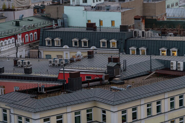 View of rooftops in Moscow showcasing cityscape and urban life in Russia