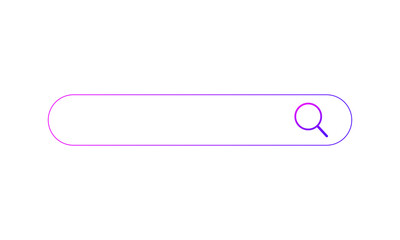 Modern Gradient Search Bar UI Element – Neon Purple Blue Minimal Interface Design in Transparent PNG