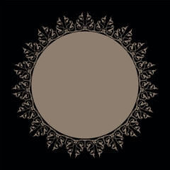 Oriental golden vector pattern with arabesques and floral elements. Traditional classic ornament. Mirror