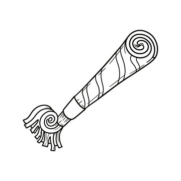 Hand drawn party horn blower, perfect for birthday celebration and festive occasions