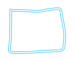 Blue Neon Color Geometric Square Shapes On Transparent Background