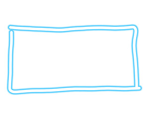 Blue Neon Color Geometric Square Shapes On Transparent Background