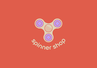 This playful logo displays a fun fidget spinner design, making it a perfect fit for a shop specializing in trendy fidget toys and unique merchandise for children.