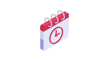 Party calendar vector design, event date, birthday calendar icon animation