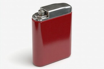 Red metallic lighter with brushed metal cap image