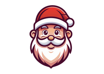santa face logo silhouette vector, christmas santa face silhouette vector illustration, colour santa face vector silhouette, santa claus face logo silhouettes vector on a white background