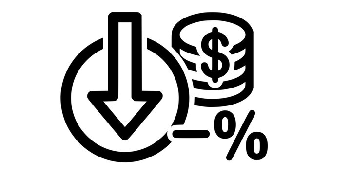 cost reduce icon vector. cost reduce sign icon for web site
