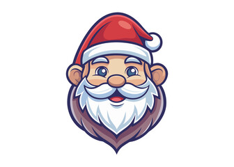 santa face logo silhouette vector, christmas santa face silhouette vector illustration, colour santa face vector silhouette, santa claus face logo silhouettes vector on a white background