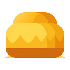 Flat hay bale icon with golden warm tones clean si vector illustration