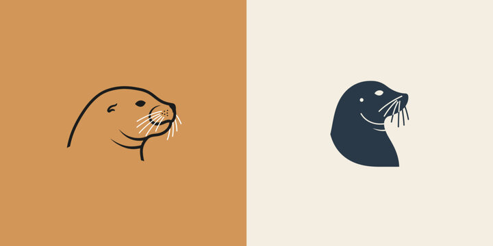 Elegant River Otter Outline and Silhouette Nature's Grace in Design