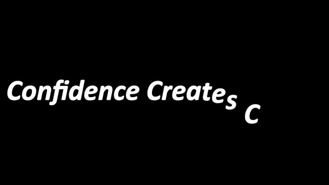 Confidence creates clarity text in white on a black background motivational quote graphic design
