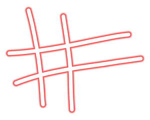 Red Neon Color Geometric Random Shapes On Transparent Background