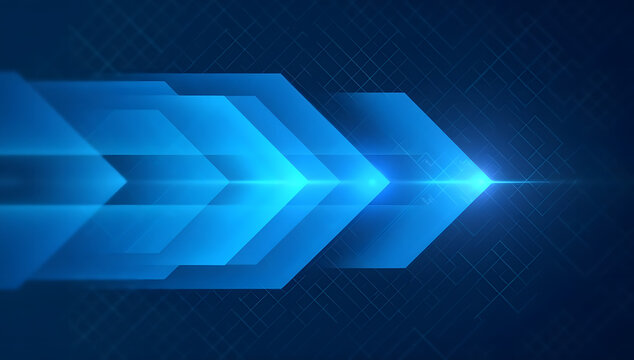 Dynamic Momentum: A striking composition featuring a series of geometric arrows, meticulously rendered in a gradient of blue, that conveys a strong sense of movement and direction.
