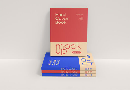 Stacked Hardcover Book Mockup