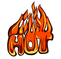  Illustration of hot letters in flames
