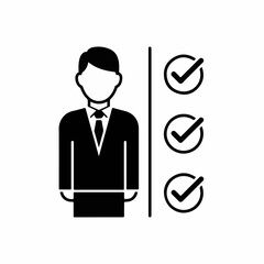 User Profile Checklist Icon – Task Completion & Evaluation Vector