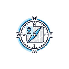 Fototapeta premium Compass icon representing navigation and direction.