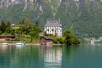 Iseltwald village in swiss alps