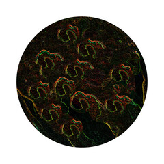 Circular Abstract Dark Neon Glow Texture