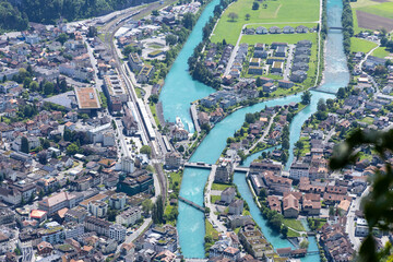 Interlaken city in Switzerland in a sunny day