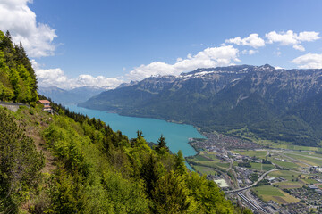 swiss alps with a view from Harder Kulm mountain in europe