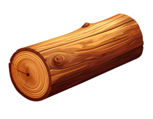 Minimal Stylized Log Illustration for Rustic and Craft Designs.