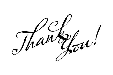 Thank You ! - thank you word, text or lettering. Vector script and handwritten typography. Thank you word for note, card, sign, banner. Isolated.
