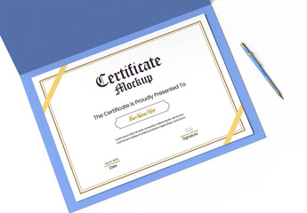 Certificate Mockup PSD Template