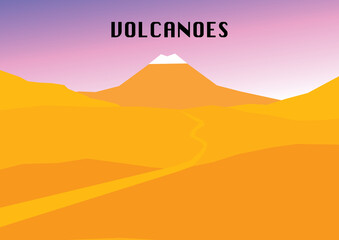 Illustration of a volcano for school students or for design purposes 