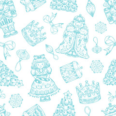 Christmas Seamless Pattern, Pastel Snowman and Santa Ornament Digital Paper, Holiday Sweet (PNG, JPG Digital Download)