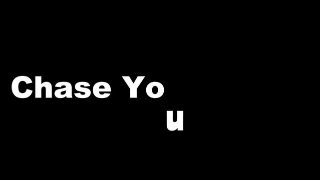 Chase your visions text in white bold font on a black background motivational message graphic design