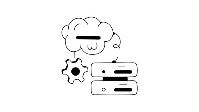 animated icon representing cloud storage and secure data storage solutions