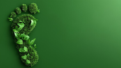 Green Footprint with Leaves isolated on a transparent background