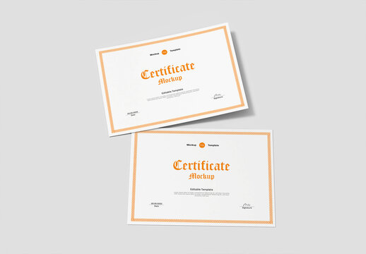 Certificate Mockup PSD Template
