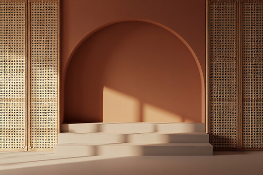 Ancient stone archways in the city of Rome, Italy, highlight the old architecture and entrance to a historic building