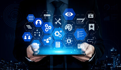 Obraz premium Personalization icons showing customization, user profile and experience design for personal service, customer journey and adaptive digital interaction. Entice