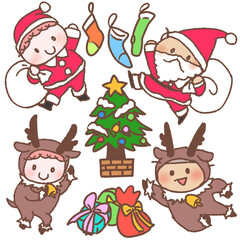 サンタとトナカイの男の子