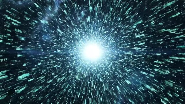 Abstract blue digital sphere with flowing binary code, ideal for technology, data, or futuristic concepts in motion graphics or video projects