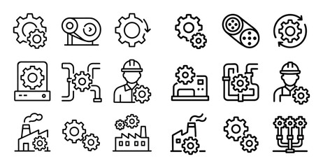 Minimalist Gear Icons