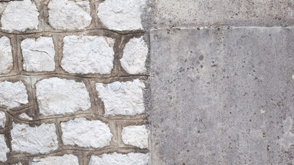concrete and stone wall texture close up gray pattern wall blank material